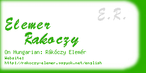 elemer rakoczy business card